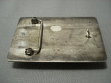 Quality Concave Vintage Navajo Turquise Sterling Native American Jewelry Silver Buckle Old Pawn-Nativo Arts