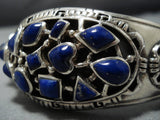 Quality Evie Johnson Vintage Native American Jewelry Navajo Lapis Sterling Silver Cuff Bracelet Old-Nativo Arts