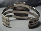Quality Huge Vintage Native American Jewelry Navajo Turquoise Sterling Silver Leaf Bracelet Old-Nativo Arts