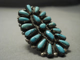 Quality Huge! Vintage Navajo Blue Gem Turquoise Sterling Native American Jewelry Silver Ring!-Nativo Arts