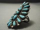 Quality Huge! Vintage Navajo Blue Gem Turquoise Sterling Native American Jewelry Silver Ring!-Nativo Arts