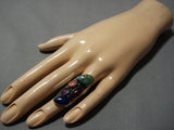 Quality Modernistic Vintage Native American Navajo Royston Turquoise Sterling Silver Ring Old-Nativo Arts