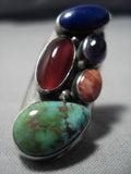 Quality Modernistic Vintage Native American Navajo Royston Turquoise Sterling Silver Ring Old-Nativo Arts