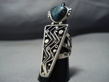Quality Native American Jewelry Navajo Sterling Silver Blue Diamond Turquoise Ring-Nativo Arts