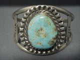 Quality!! Natural Deposit #8 Turquoise Vintage Navajo Sterling Native American Jewelry Silver Bracelet-Nativo Arts