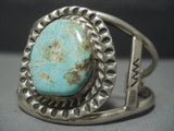Quality!! Natural Deposit #8 Turquoise Vintage Navajo Sterling Native American Jewelry Silver Bracelet-Nativo Arts