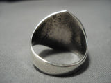 Quality!! Navajo Coral Native American Inlay Sterling Silver Ring-Nativo Arts