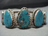 Quality Rare Turquoise Vintage Native American Jewelry Navajo Sterling Silver Cuff Bracelet-Nativo Arts