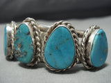 Quality Rare Turquoise Vintage Native American Jewelry Navajo Sterling Silver Cuff Bracelet-Nativo Arts