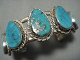 Quality Rare Turquoise Vintage Native American Jewelry Navajo Sterling Silver Cuff Bracelet-Nativo Arts