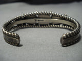 Quality Rare Vintage Native American Jewelry Navajo Charoite Gaspeite Sterling Silver Bracelet Old-Nativo Arts
