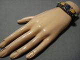 Quality Rare Vintage Native American Jewelry Navajo Charoite Gaspeite Sterling Silver Bracelet Old-Nativo Arts