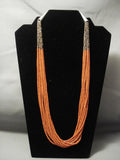 Quality Real Coral Sterling Native American Jewelry Silver Heishi Santo Domingo Necklace-Nativo Arts