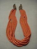 Quality Real Coral Sterling Native American Jewelry Silver Heishi Santo Domingo Necklace-Nativo Arts