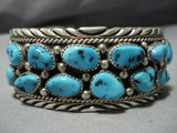 Quality Sky Blue Turquoise Vintage Native American Jewelry Navajo Sterling Silver Bracelet-Nativo Arts