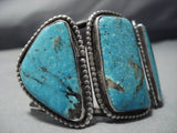 Quality Vintage Native American Jewelry Navajo #8 Turquoise Sterling Silver Bracelet Old-Nativo Arts