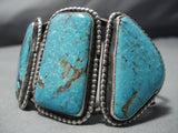 Quality Vintage Native American Jewelry Navajo #8 Turquoise Sterling Silver Bracelet Old-Nativo Arts