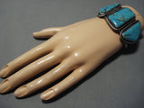 Quality Vintage Native American Jewelry Navajo #8 Turquoise Sterling Silver Bracelet Old-Nativo Arts