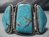 Quality Vintage Native American Jewelry Navajo #8 Turquoise Sterling Silver Bracelet Old-Nativo Arts
