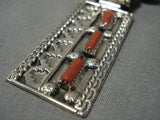 Quality Vintage Native American Jewelry Navajo Coral Sterling Silver Necklace-Nativo Arts