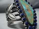 Quality!! Vintage Native American Jewelry Navajo Green Turquoise Lapis Sterling Silver Bracelet-Nativo Arts
