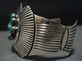 Quality Vintage Native American Jewelry Navajo Green Turquoise Sterling Silver Concho Bracelet Old-Nativo Arts