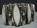Quality!! Vintage Native American Jewelry Navajo Snake Eyes Turquoise Pearl Sterling Silver Bracelet-Nativo Arts