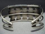 Quality Vintage Native American Jewelry Navajo Spiderweb Turquoise Butterfly Sterling Silver Bracelet-Nativo Arts