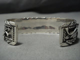 Quality!! Vintage Native American Jewelry Navajo Squared Fox Turquoise Sterling Silver Bracelet Old-Nativo Arts