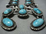 Quality!! Vintage Native American Jewelry Navajo Turquoise Sterling Silver Squash Blossom Necklace-Nativo Arts