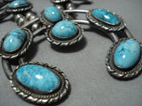Quality!! Vintage Native American Jewelry Navajo Turquoise Sterling Silver Squash Blossom Necklace-Nativo Arts
