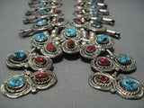 Quality!! Vintage Native American Jewelry Navajo Turquoise Sterling Silver Squash Blossom Necklace-Nativo Arts