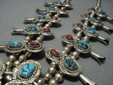Quality!! Vintage Native American Jewelry Navajo Turquoise Sterling Silver Squash Blossom Necklace-Nativo Arts