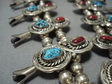 Quality!! Vintage Native American Jewelry Navajo Turquoise Sterling Silver Squash Blossom Necklace-Nativo Arts