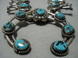 Quality!! Vintage Native American Jewelry Navajo Turquoise Sterling Silver Squash Blossom Necklace Old-Nativo Arts