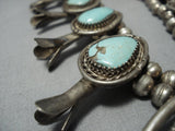 Quality Vintage Native American Jewelry Navajo Turquoise Sterling Silver Squash Blossom Necklace Old-Nativo Arts