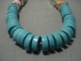 Quality Vintage Native American Navajo Spiderweb Turquoise Sterling Silver Necklace Old-Nativo Arts