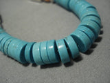 Quality Vintage Native American Navajo Spiderweb Turquoise Sterling Silver Necklace Old-Nativo Arts