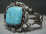Quality Vintage Navajo #8 Turquoise Sterling Native American Jewelry Silver Bracelet Old-Nativo Arts