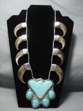 Quality!! Vintage Navajo #8 Turquoise Sterling Native American Jewelry Silver Squash Blossom Necklace-Nativo Arts