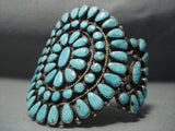 Quality Vintage Navajo Blue Diamond Turquoise Sterling Native American Jewelry Silver Bracelet Old Pawn-Nativo Arts