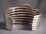Quality Vintage Navajo Deep Blue Turquoise Native American Jewelry Silver Swirling Bracelet-Nativo Arts
