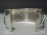 Quality! Vintage Navajo Geometric Sterling Native American Jewelry Silver Bracelet-Nativo Arts