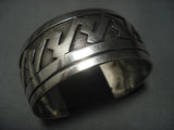 Quality! Vintage Navajo Geometric Sterling Native American Jewelry Silver Bracelet-Nativo Arts