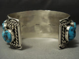 Quality Vintage Navajo Huge Turquoise Sterling Native American Jewelry Silver Bracelet- 101 Grams!-Nativo Arts