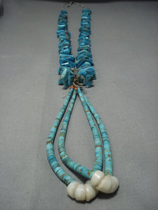 Quality Vintage Navajo Native American Jewelry jewelry Bisbee Turquoise Heishi Jacla Necklace-Nativo Arts