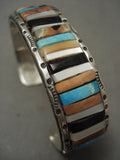 Quality Vintage Navajo Old Morenci Turquoise Shell Navajo Native American Jewelry Silver Bracelet-Nativo Arts