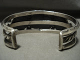 Quality Vintage Navajo Pilot Mountain Turquoise Native American Jewelry Silver Bracelet Old-Nativo Arts