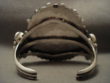 Quality Vintage Navajo Platero 'Fat Teardrop' Green Turquoise Native American Jewelry Silver Bracelet-Nativo Arts