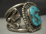 Quality! Vintage Navajo Rare Blue Royston Turquoise Sterling Native American Jewelry Silver Bracelet-Nativo Arts
